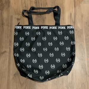 PINK Varsity Logo Tote Bag Black